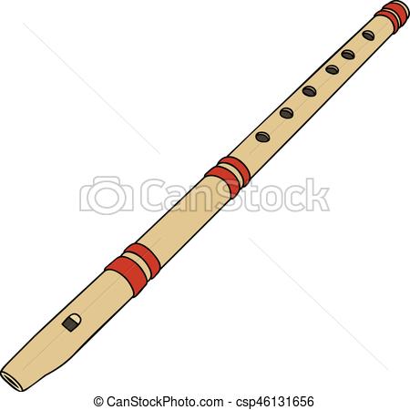 Simple wooden flute - csp4613 - Flute Clipart