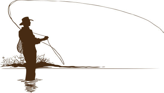 Fly Fishing Clip Art ... Fly Fisherman Silhouette .