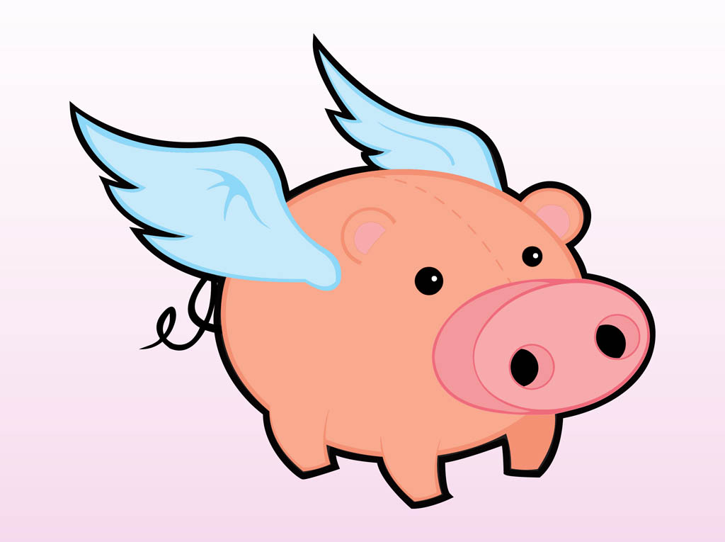 Flying Pig Clip Art - Flying Pig Clipart