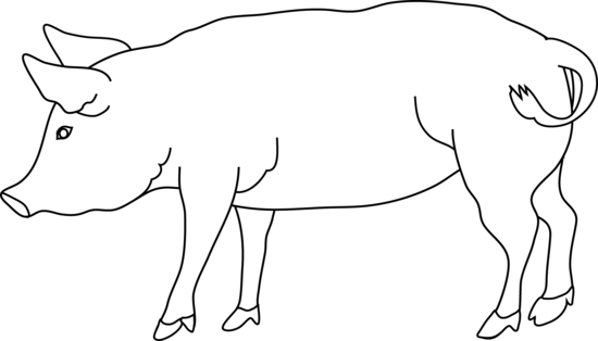 Black And White Pig Clipart