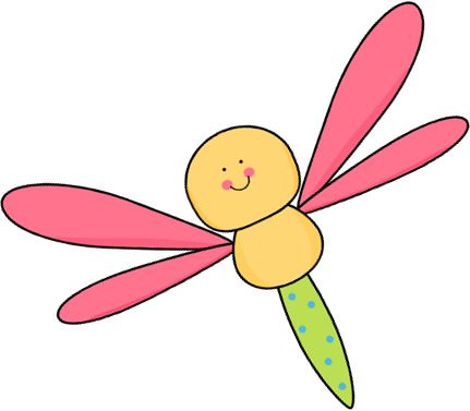 Flying Pink and Yellow Dragon - Clipart Dragonfly