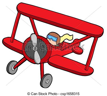 Red Biplane Clip Art At Clker
