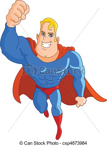 Flying super hero - Super her - Hero Clip Art