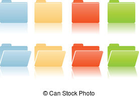 . ClipartLook.com file folders with place for label in blue, red, ClipartLook.com 