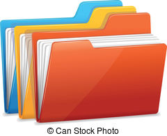 . ClipartLook.com Three folders with paper - File folders icon isolated on.