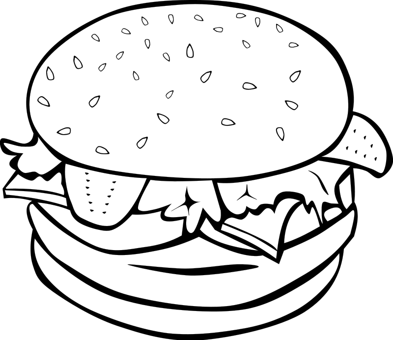 food clipart black and white
