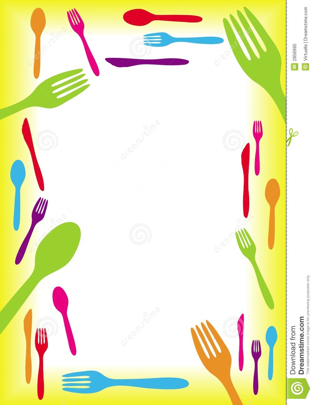 Food Border Clip Art Cutlery  - Food Border Clip Art