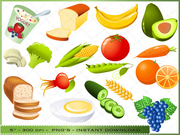 Food Clipart Clip Art Of Healthy Foods By Digitalclipartstore