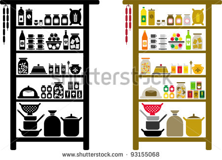 Food Pantry Clip Art Black And White Vectorized Pantry Stock