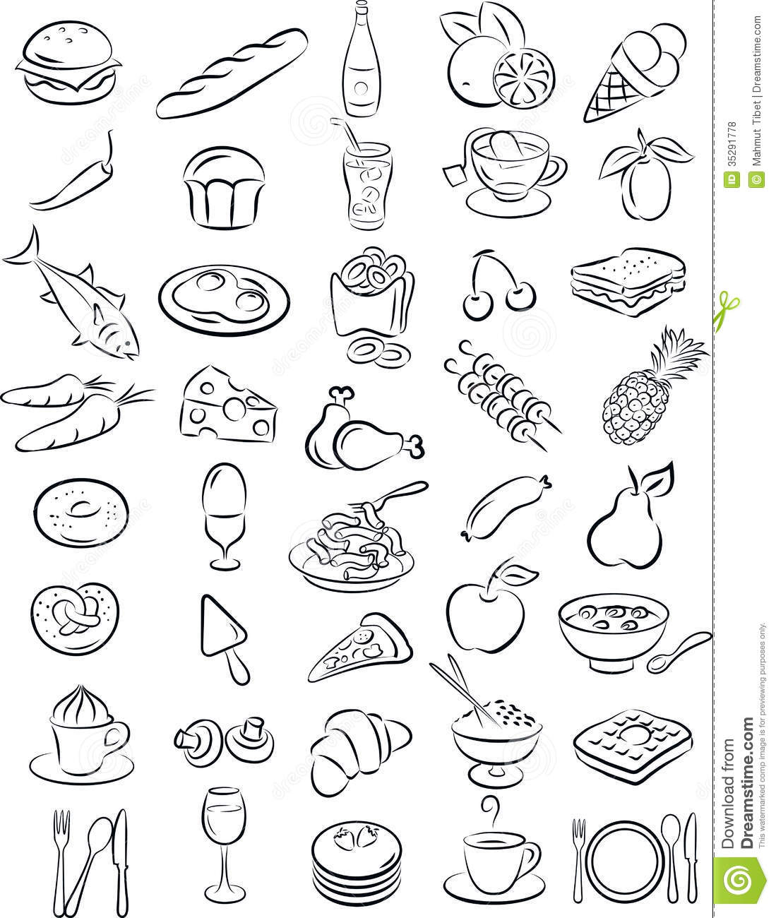 Food Groups Clipart Black And