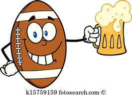 Football Ball Holding A Beer - Superbowl Clipart
