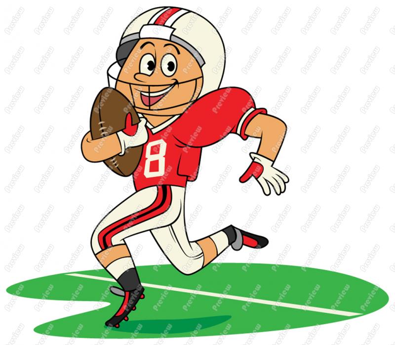 Football Childish Feb Hatchba - Cartoon Football Player Clipart