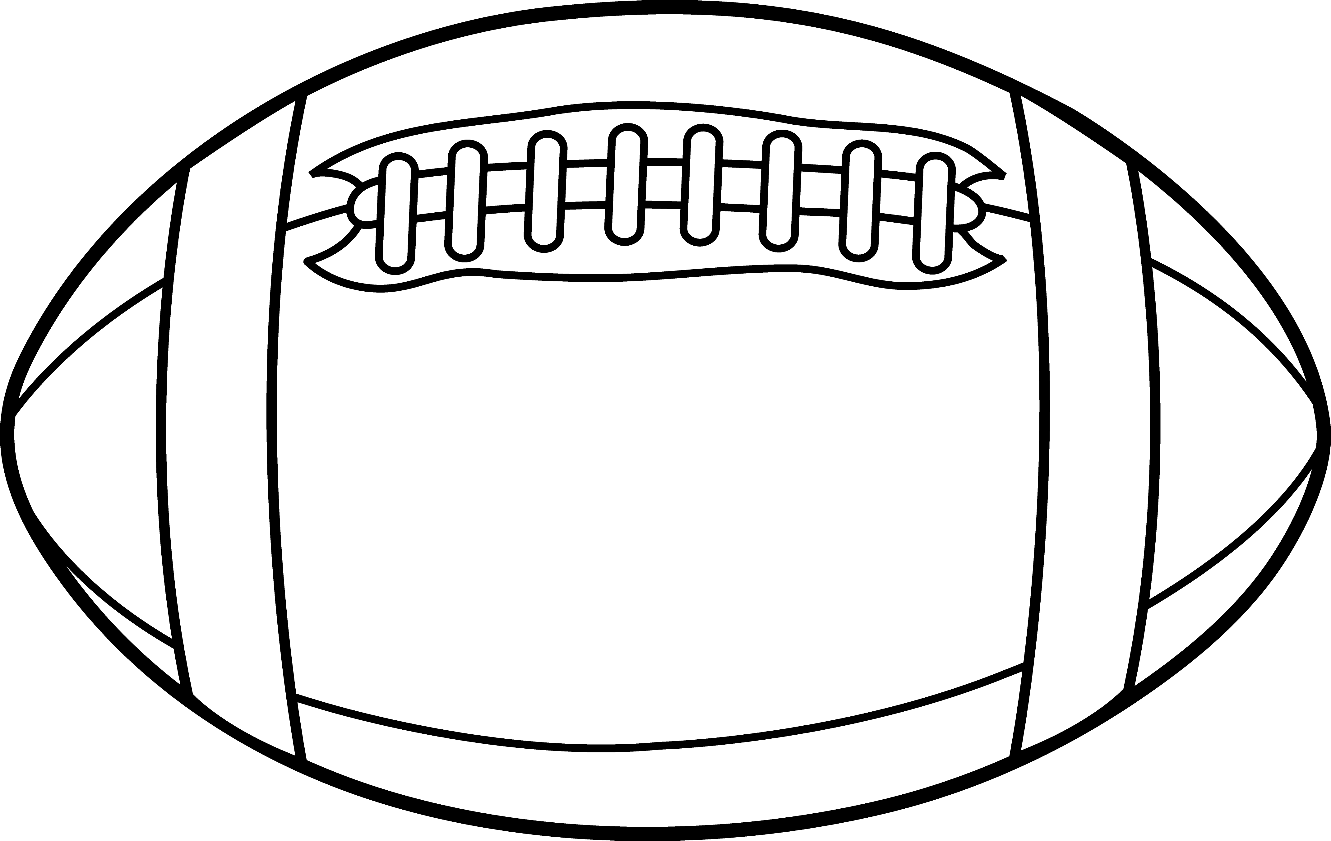 Black and White American Football Clipart