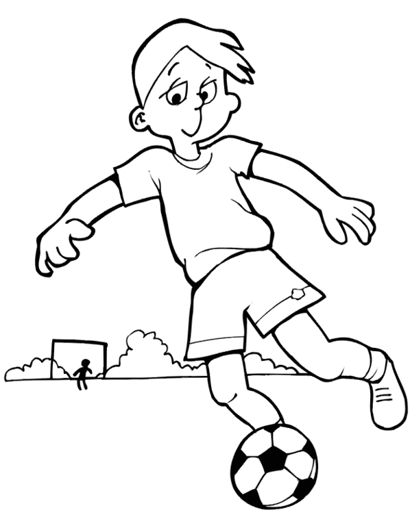 Football black and white football black and white a boy playing football  clipart