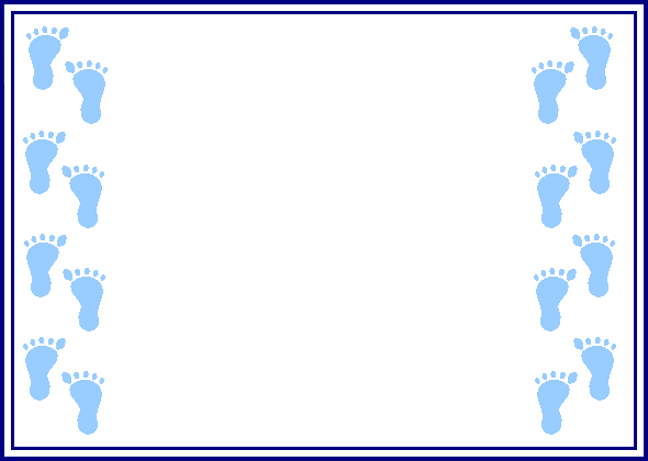 Footprint Border Clip Art | Click here for more Baby Shower Invitations