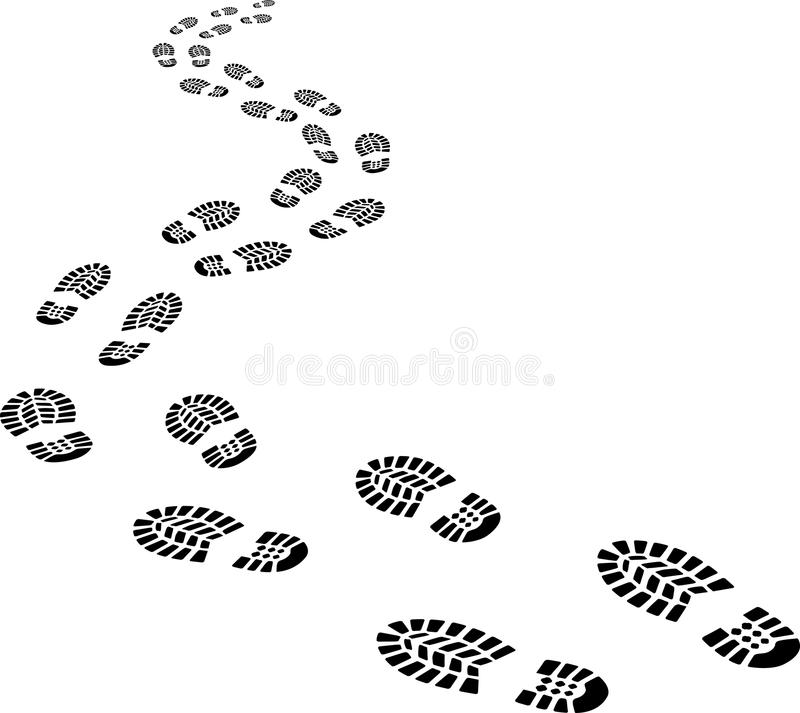 Download Receding footprints  - Footprints Clipart