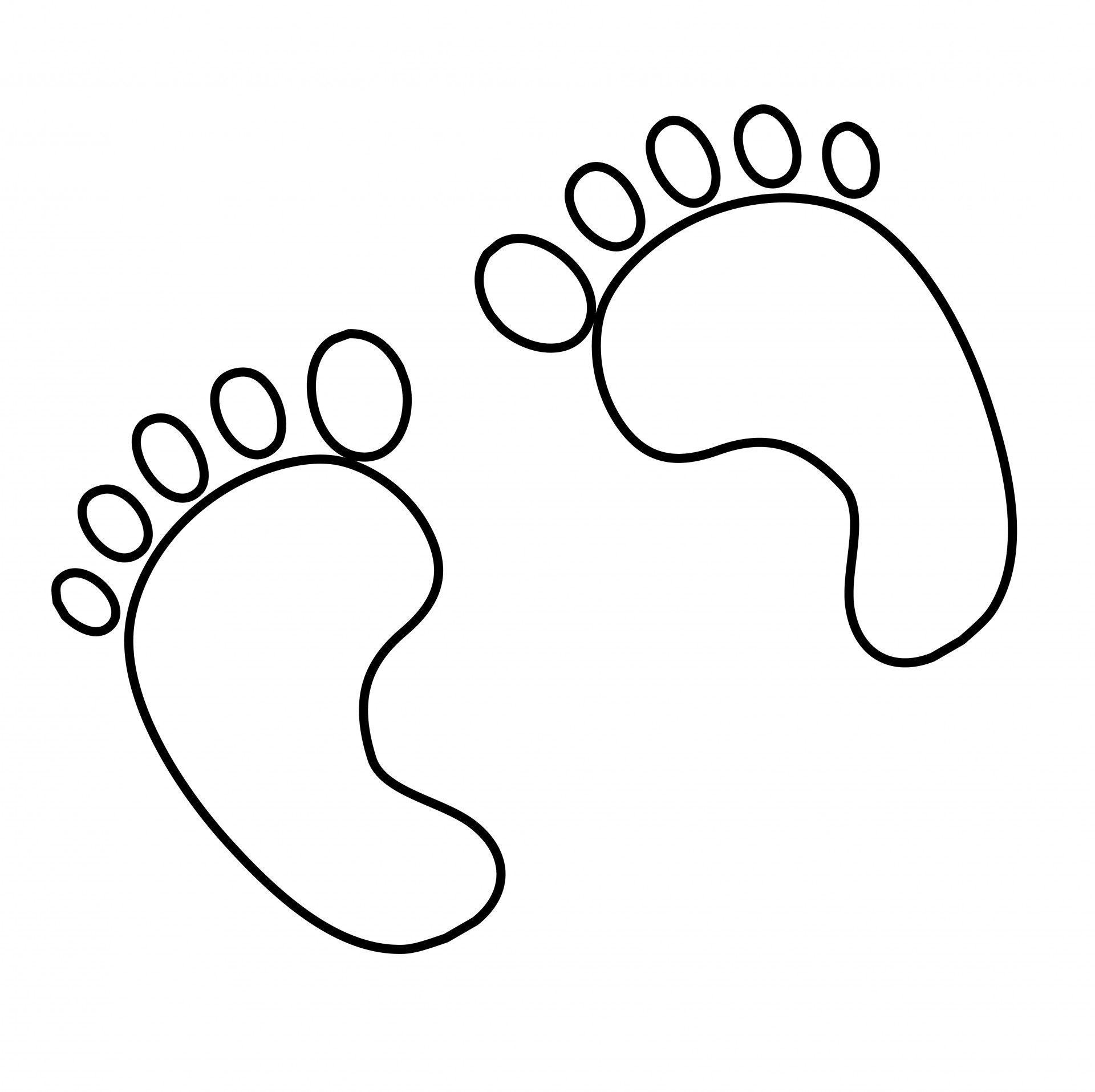 Footprints Outline Clipart - Footprints Clipart