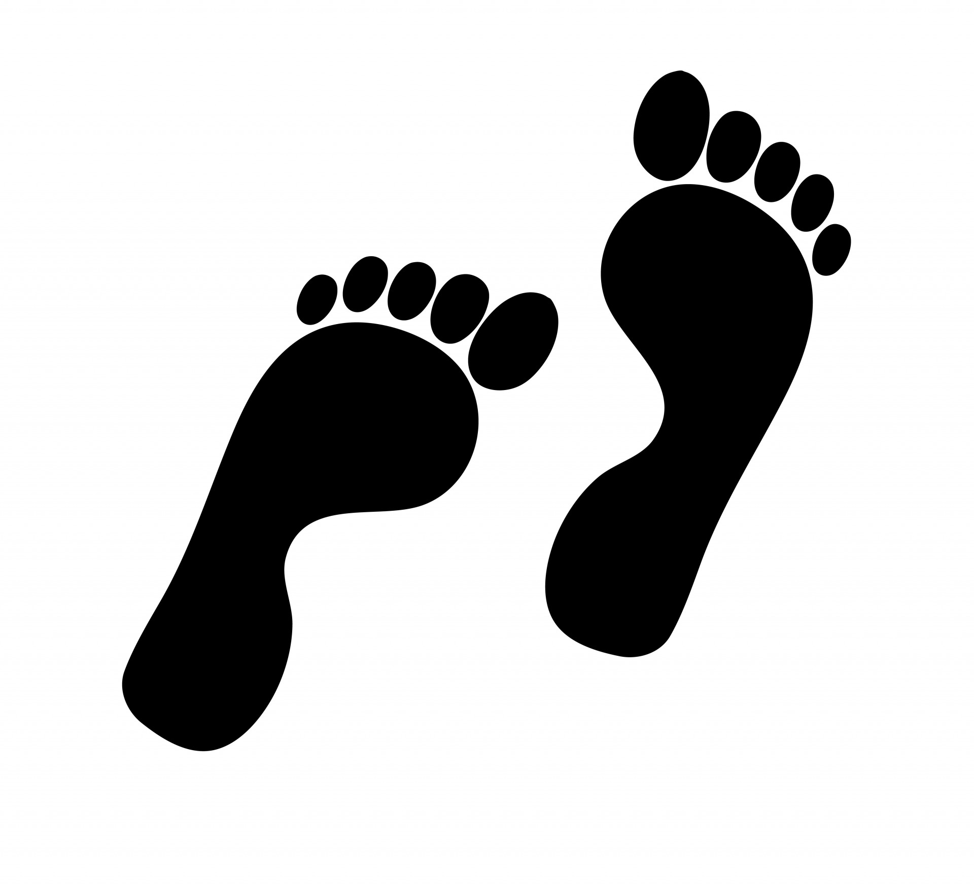 Footprints Silhouette Clipart - Footsteps Clipart