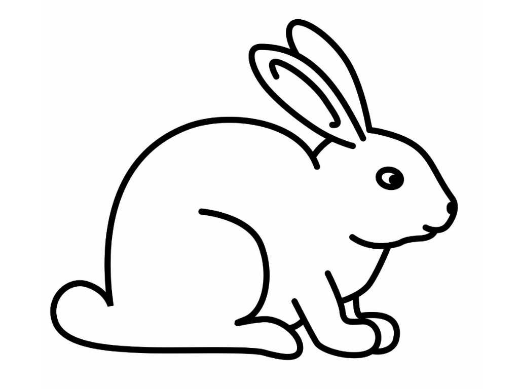 rabbit clipart black and whit