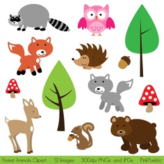 Forest Animals On Pinterest Clip Art Woodland Animals And Vector