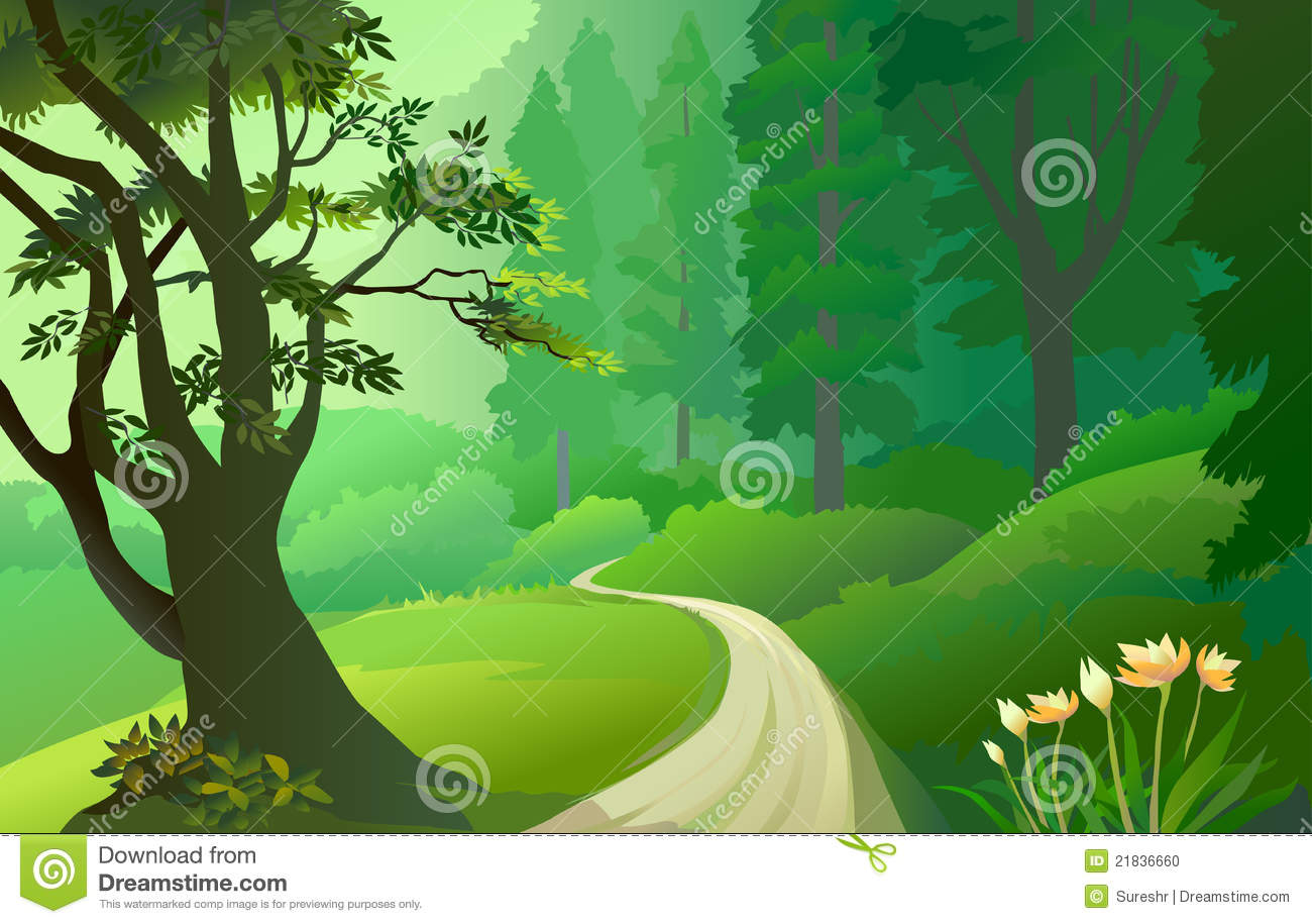 Forest Background Clipart Vec