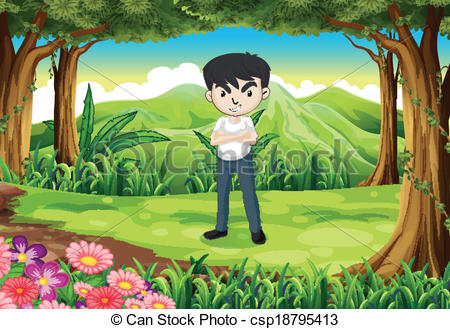 A strict man at the forest -  - Forest Clipart