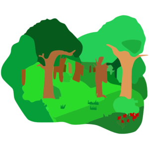 The Forest Path Vector Illust