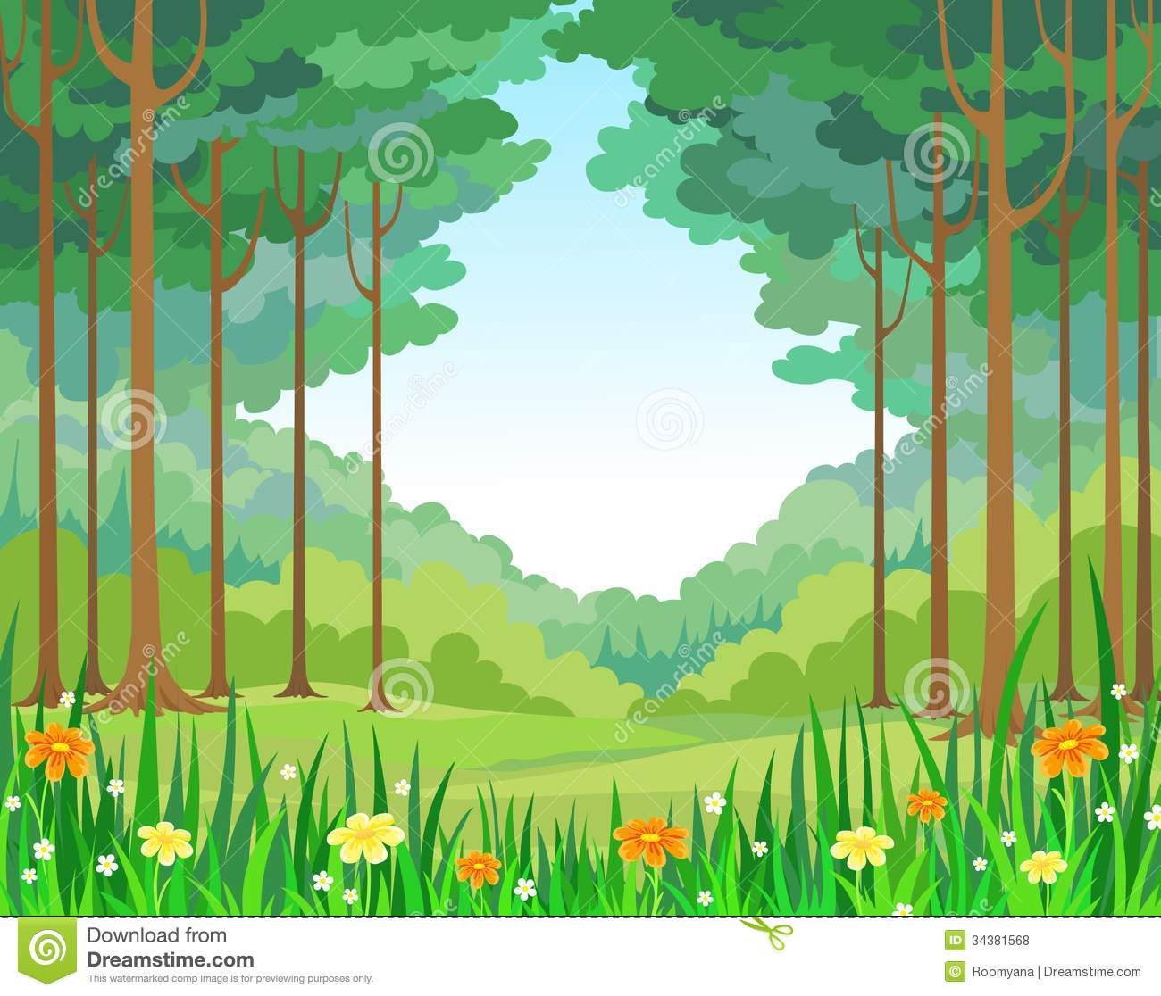 The Forest Path Vector Illust