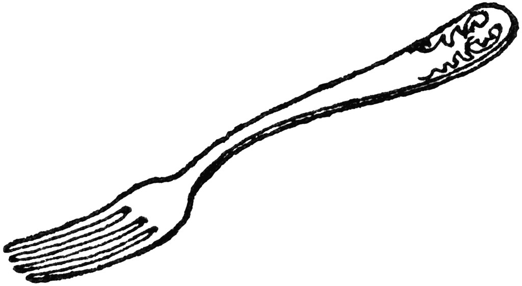 spoon and fork drawing