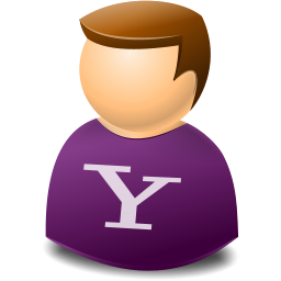 White Yahoo Square Icon, .