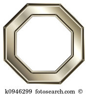 Frame Silver - Octagon 1 - Octagon Clipart