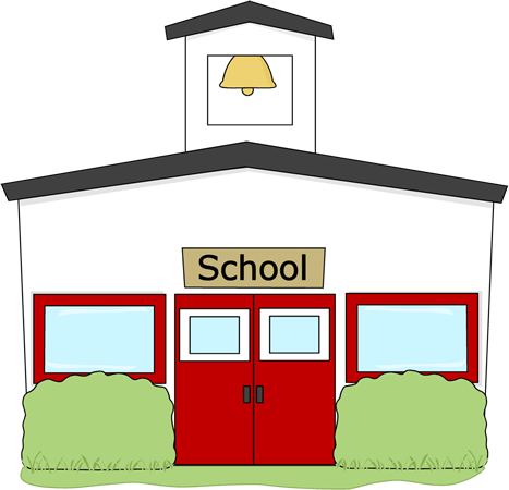 School building in flat style