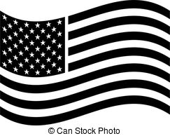 Free American Flag Black And White Clipart #1