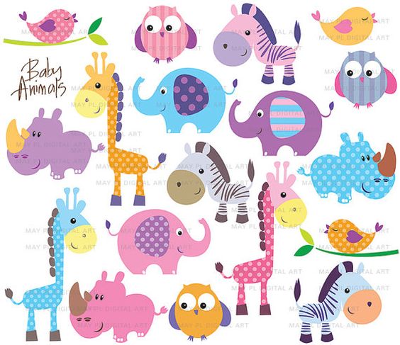 Free Baby Animal Clip Art | Cute Animal Clip Art Cute Little Baby Animals Clipart Birthday