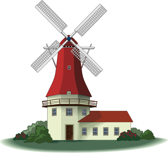 Free Beautiful Windmill Clip  - Windmill Clipart