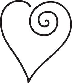 Heart Outline Clipart Black .