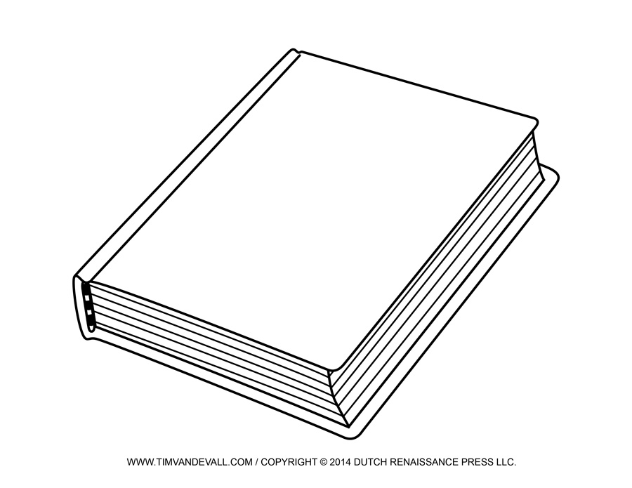 Free Blank Book Cover Templat - Book Clip Art Black And White