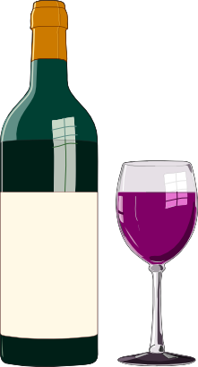 Free Bottle u0026amp; Glass of Red Wine Clip Art