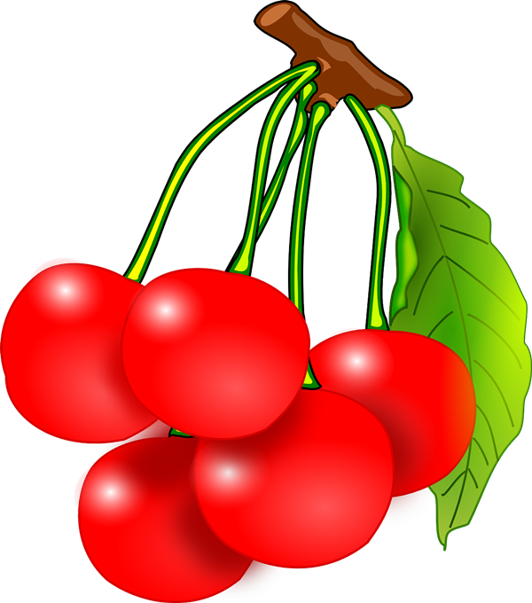 Free Bunch of Red Cherries Clip Art