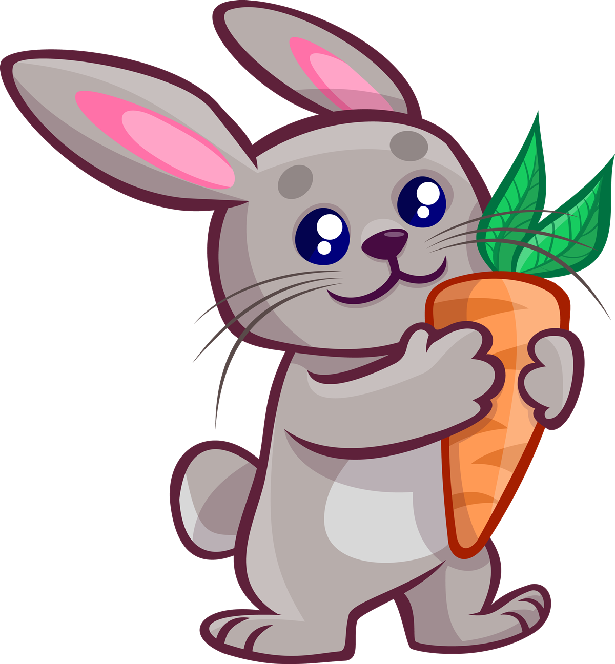 Free Cartoon Bunny Holding a Carrot Clip Art