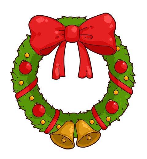 Free Cartoon Christmas Wreath - Clip Art Wreath