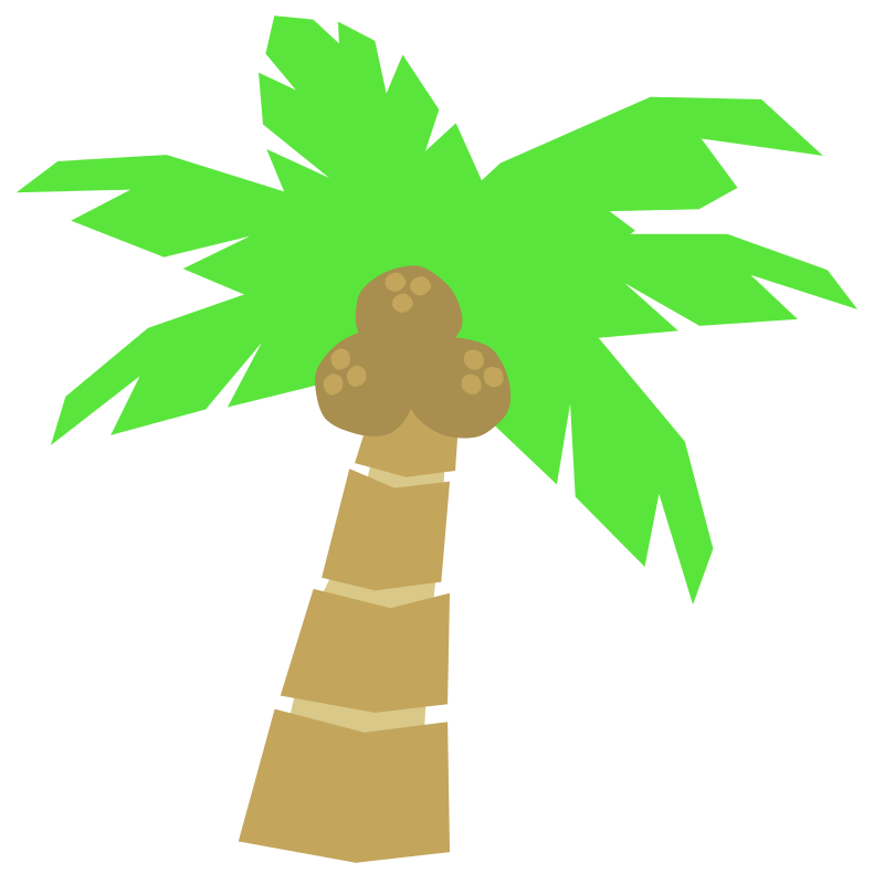 Free Cartoon Coconut Tree Cli - Clipart Of Palm Trees