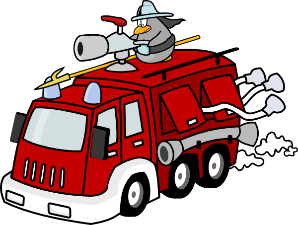 Free Cartoon Fire Truck Clip  - Fire Engine Clip Art