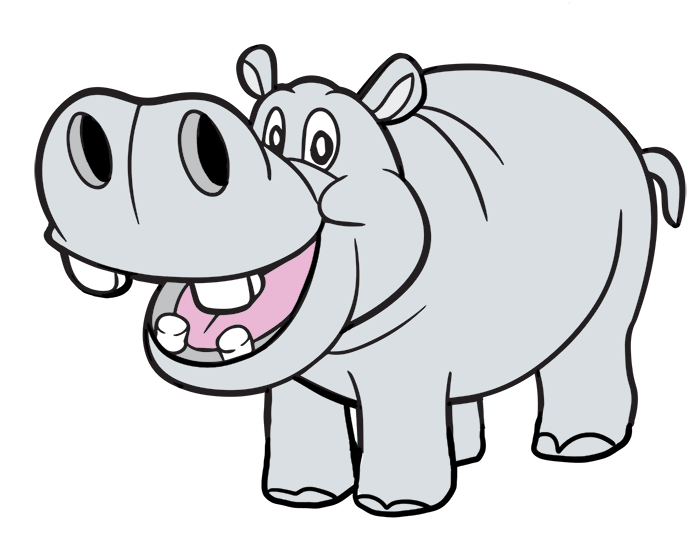 Free Cartoon Hippo Clip Art  - Clip Art Hippo