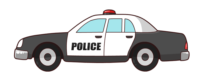 Free Cartoon Police Car Clip  - Cop Car Clipart