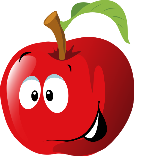Free Cartoon Red Apple Clip A - Apples Clip Art