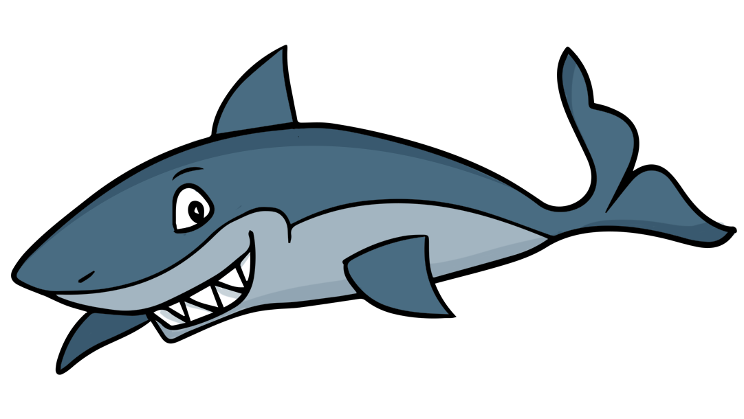 shark smiling big eyes. Size: