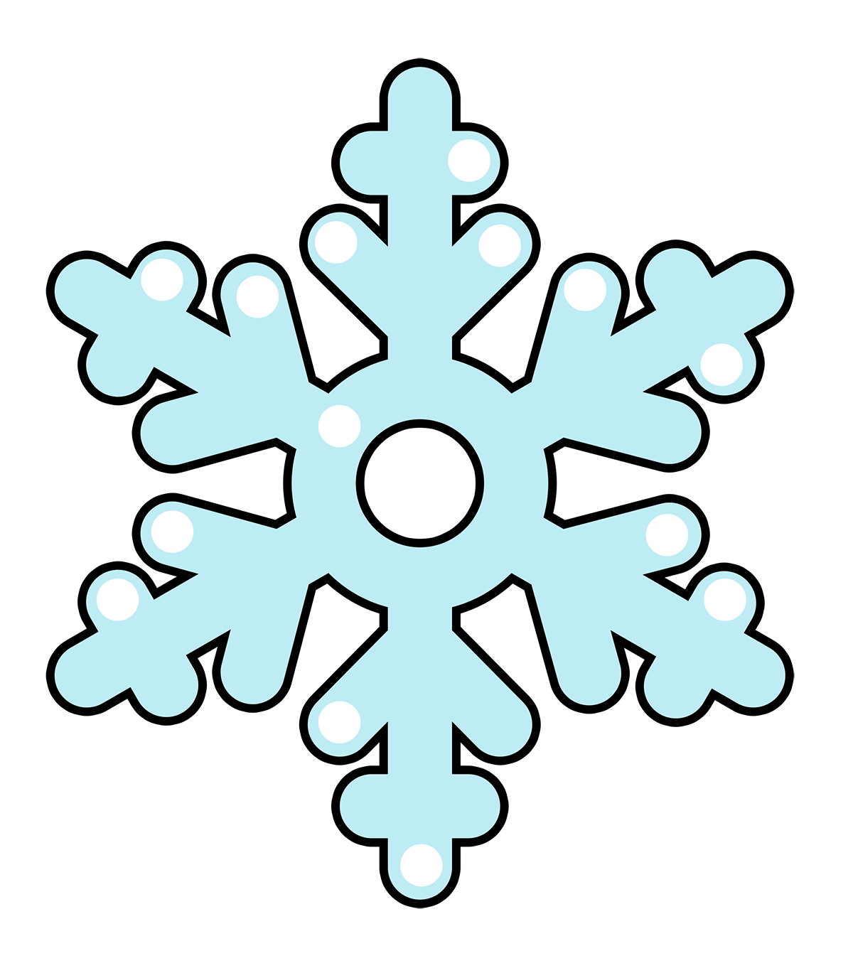 Cute snowflake clipart snowma