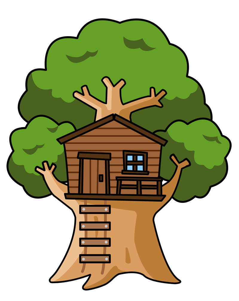 Free Cartoon Tree House Clip  - Tree House Clip Art