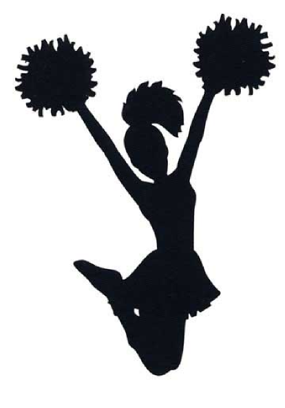 FREE cheer sillohette clip art black and white | Cheerleader clip art - vector clip art